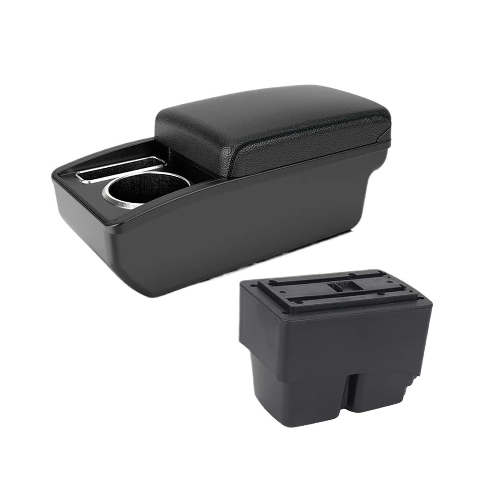 UMDJJU For Fiesta Box Armrest Dedicated Car Center Console Storage Modification 2009-2017 Interior Accessories Car Centre Console Armrest Box(A3 Black white NOUSB)