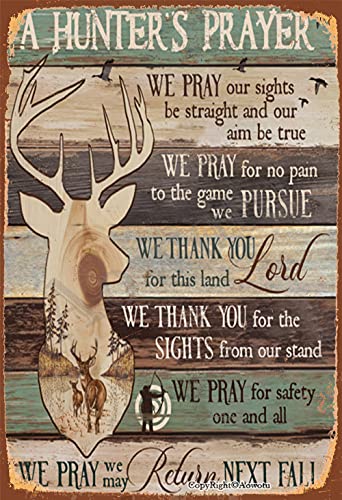 A Hunter's Prayer Retro Metal Wall Sign for Bar, Cafe, Garage Decor