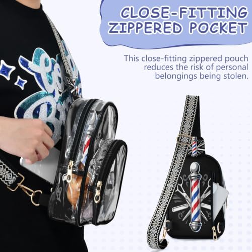 Bolsa transparente con cremallera de metal suave y bolsillo frontal 5