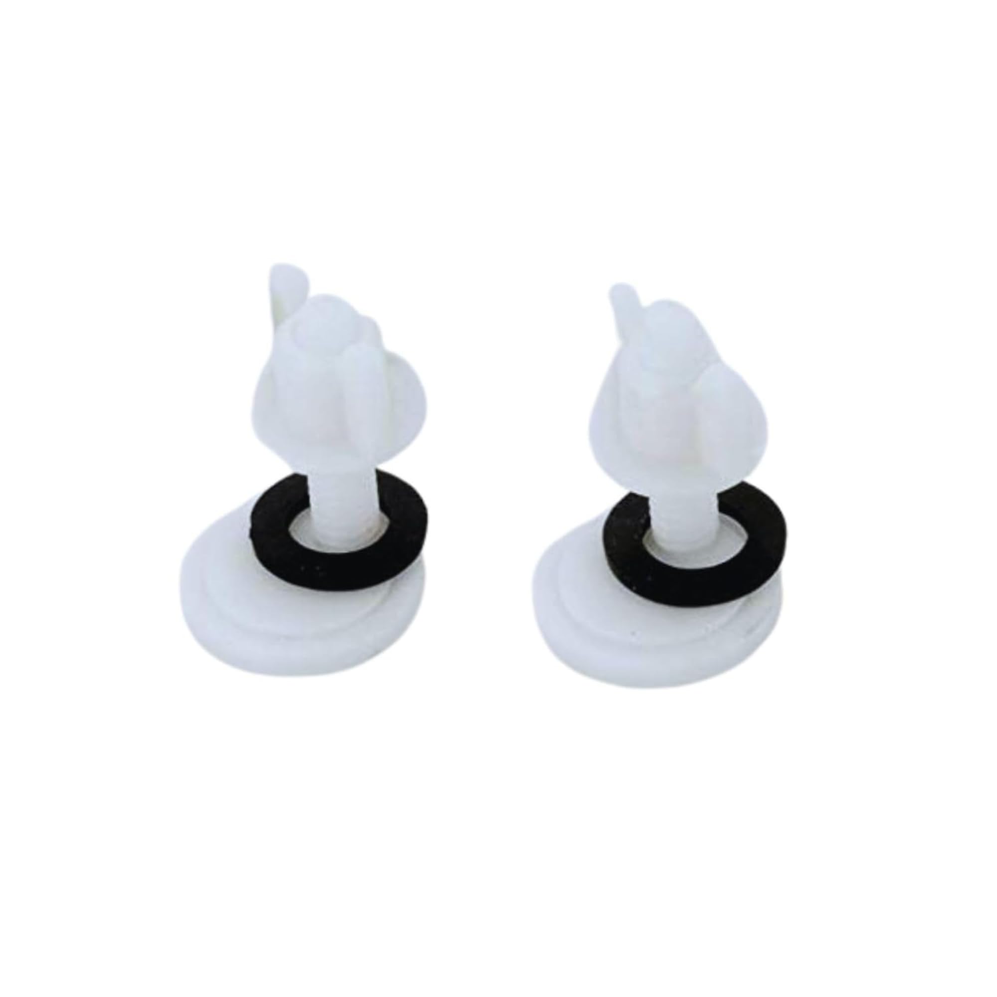 NEW WARE Plastic Toilet Seat Cover Hinges CERA Type Round Short Clamp in White - Replacement Hinges for Toilet Seats (1 Pair)-image-49