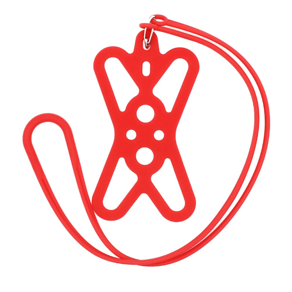 Crysendo Neck Strap Stretchable Silicone Phone Lanyard | Universal Cell Phone Lanyard Case for Around The Neck | Fits All Smartphones Cell Phones (Red)-image-21