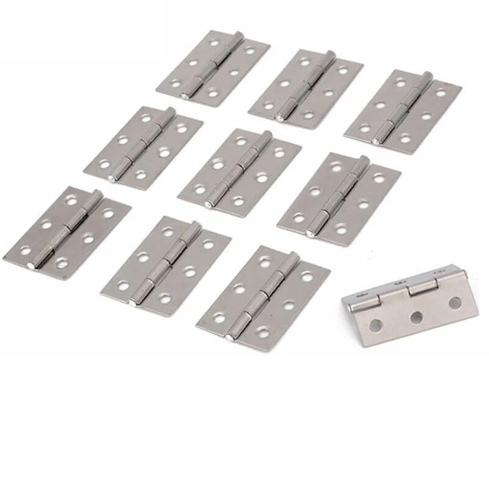 Door Hinges 10 Pcs Stainless Steel Door Hinges 2 Inch Cabinet Hinge Connector Window Flat Bookcase Drawer Furniture Hardware
