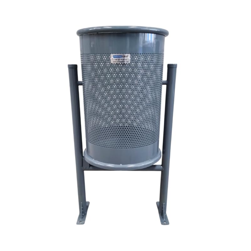 PARKING FACIL - Papelera Barcelona Basculante de 60 L para Exterior en Chapa de Acero Perforada