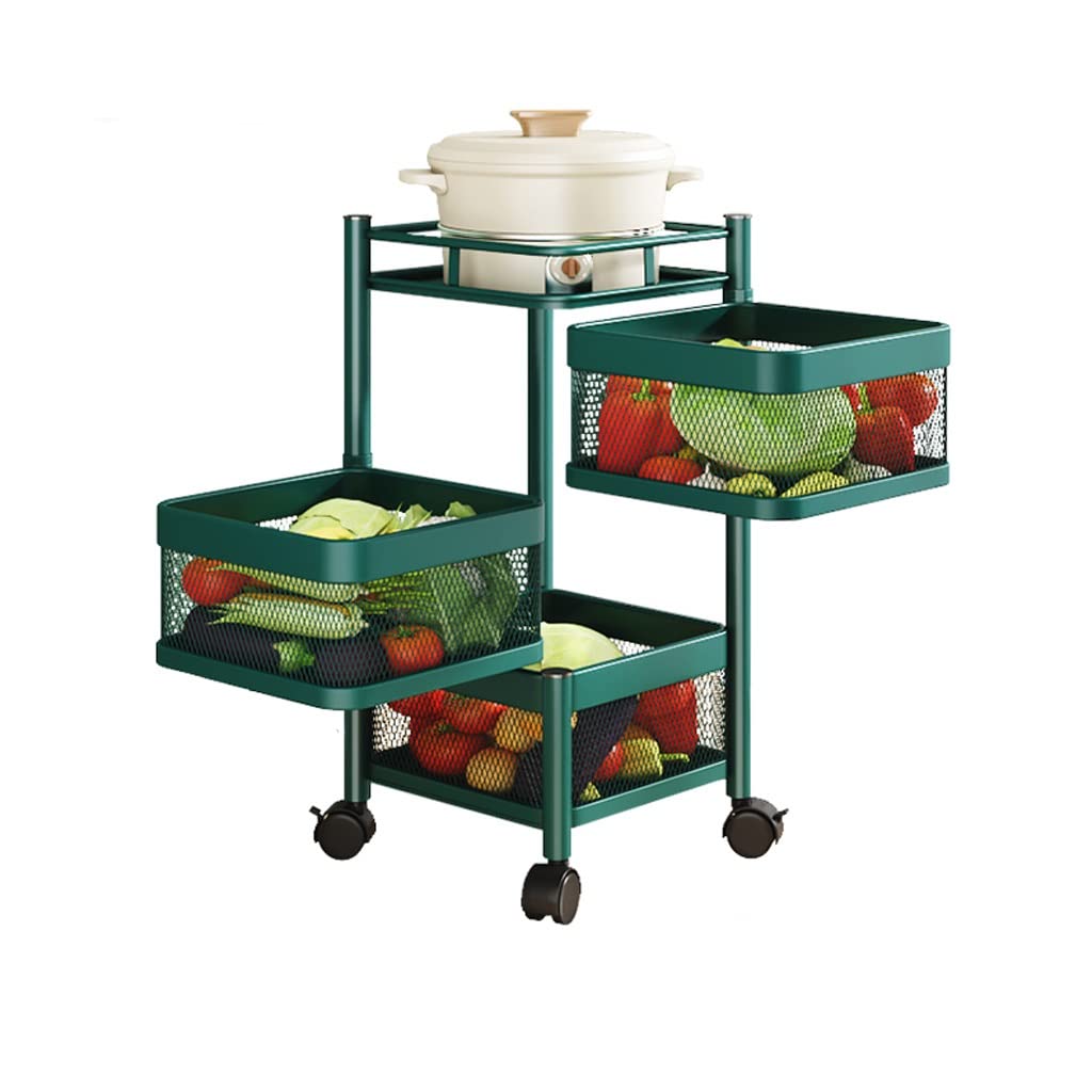 Estantería de cocina de varios pisos con cestas ventiladas para frutas y verduras