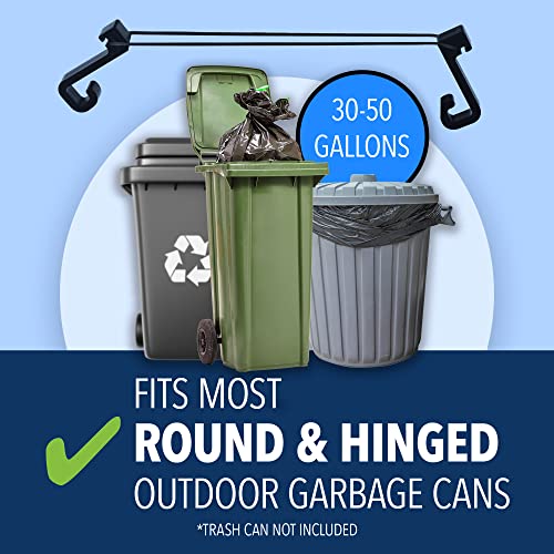 [3 Pack] Trash Can Locks For Animals - Trash Can Lid Lock For Wildlife & Raccoon Proof Garbage Cans - Keeps Outdoor Bins Secure - Fits Circular & Hinged Lids - 6 Trash Can Clips & 6 Heavy Duty Bands #TOP5