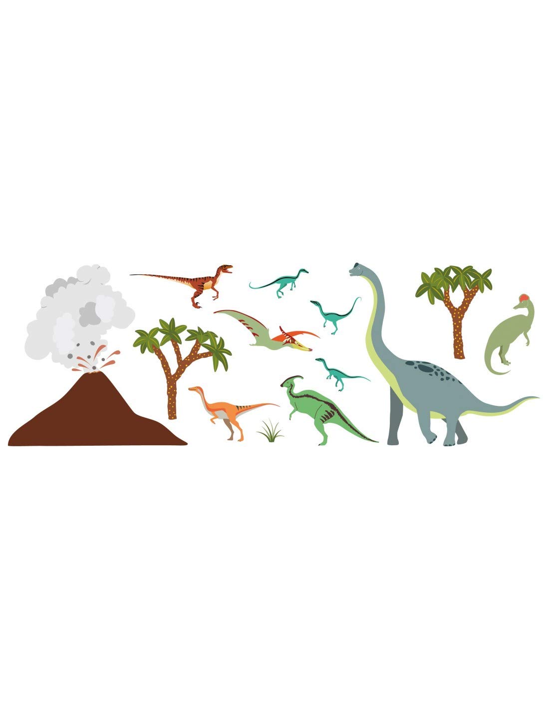 Stickers enfant petite frise dinosaures autocollant mural chambre bébé