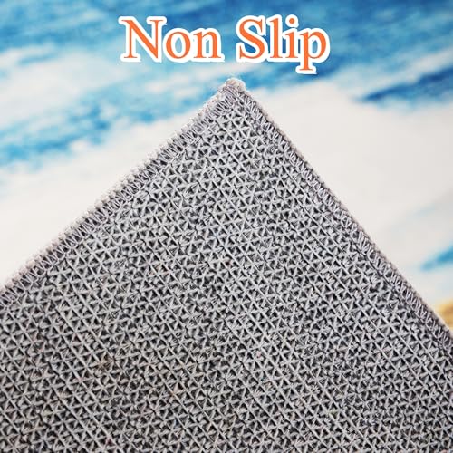 Carvapet 5x7 Large Rugs for Living Room Bedroom, Washable Blue Modern Abstract Low Pile Carpet with Rubber Backing, Foldable, Non Slip Thin Area Rug, Ultra Soft