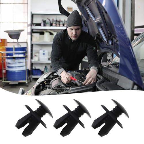 Lcyen 70186729901 701867299 Lot de 50 rivets à expansion, clips de fixation pour VW T4 T5, Amarok, Caddy EOS, clips de fixation, pour panneau de porte, convient pour trou de 9 mm, noir – vue 6