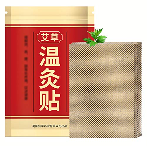 Erencook 100PCS Moxibustion Patch Moxa Patch Pure Nature Cold Compress Treatment Moxa Sticker Foot Pads Chinese Traditional Paste Pain Relief Patch Hot Moxibustion Plaster Pain Relief Wormwood Sticke