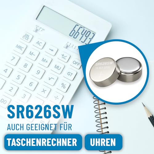 ABSINA 50er Pack SR626SW Uhrenbatterie 1,55V Silberoxid - 377 SR66 626 AG4 – Ansicht 4