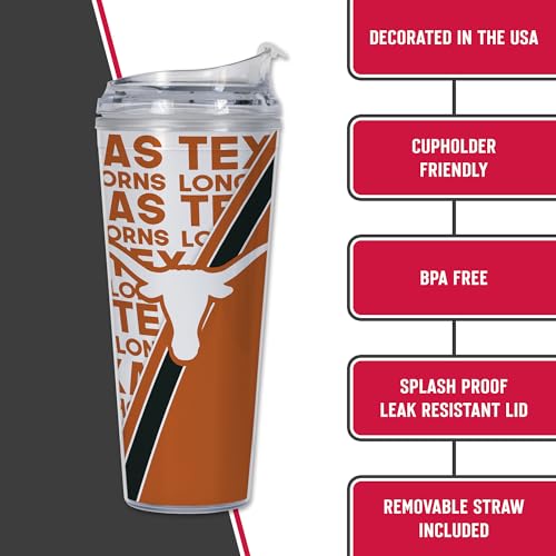 Gobelet avec paille Texas Longhorns anti condensation 710ml - 6
