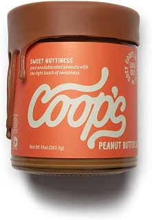 Coop's Peanut Butter Sauce, All Natural Peanut Sauce Gift Non GMO Gluten Free Vegan Ice Cream Toppings Sundae Smoothie Desserts, 10 Ounce