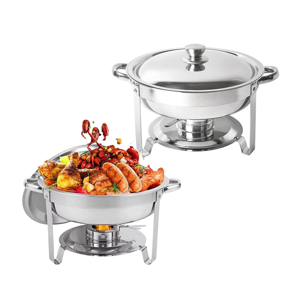 Chauffe-plats ronds pour buffet AIZYR lot de 2 avec couvercle