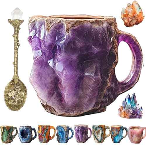 Genérico Mineral Crystal Mug,Taza De Té De Roca Mineral Multicolor,Taza De Café De Cristals De óNix Natural,Para El Hogar SalóN Dormitorio (#2) Genérico Mineral Crystal Mug,Taza De Té De Roca Mineral Multicolor,Taza De Café De Cristals De óNix Natural,Para El Hogar SalóN Dormitorio (#2)