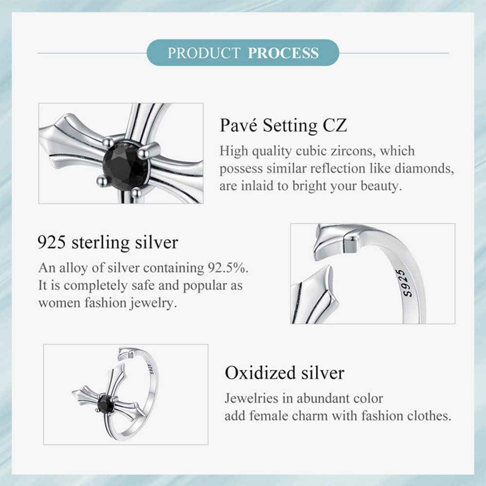 Kreuzring aus Sterlingsilber, verstellbar, Kreuzwickel, offener Ring für Frauen, Tochter, Freundin, Ostergeschenk