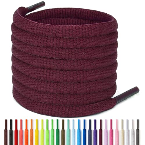 Handshop Half Round Shoelaces 1/4' - Oval Shoe Laces Replacements For Sneakers and Athletic Shoes...