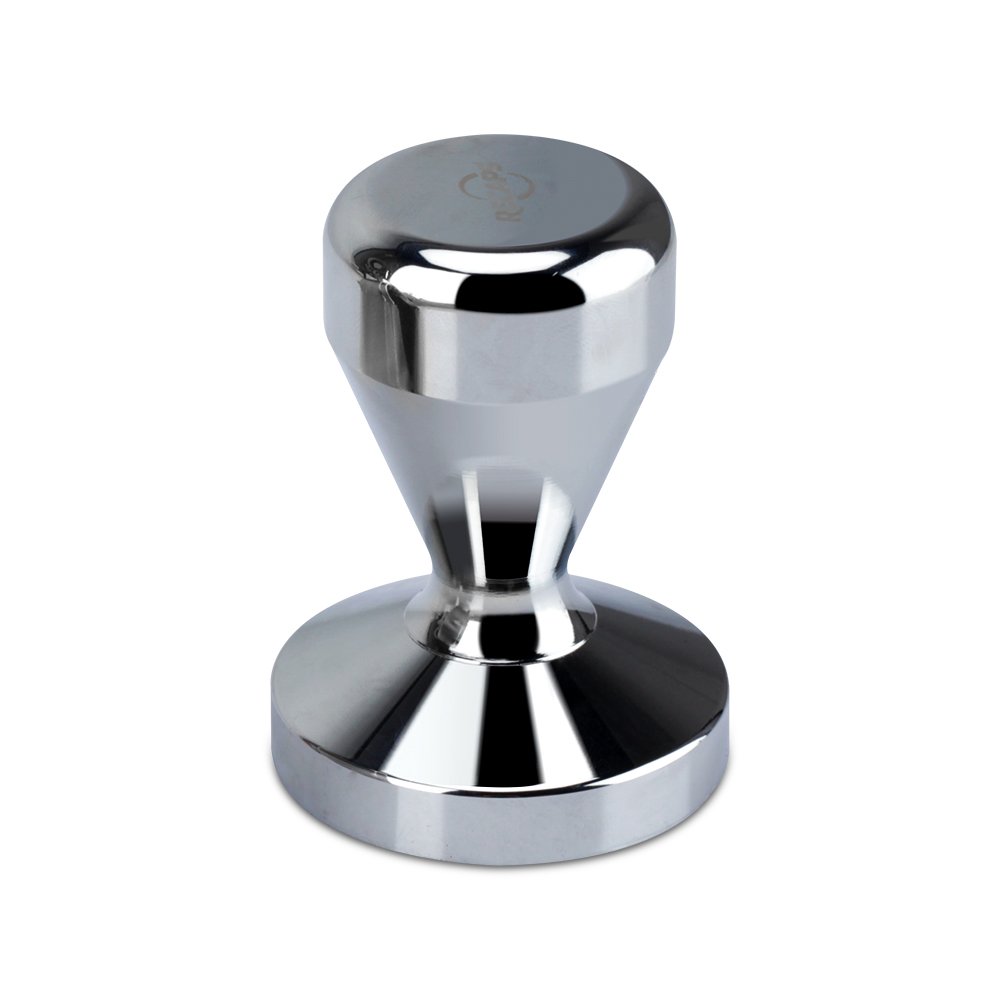 RECAPS Espresso Tamper 58mm Solid Iron with Chrome Plated Base | Modern Professional Barista| Espresso Coffee Tamper Flat Base Silver