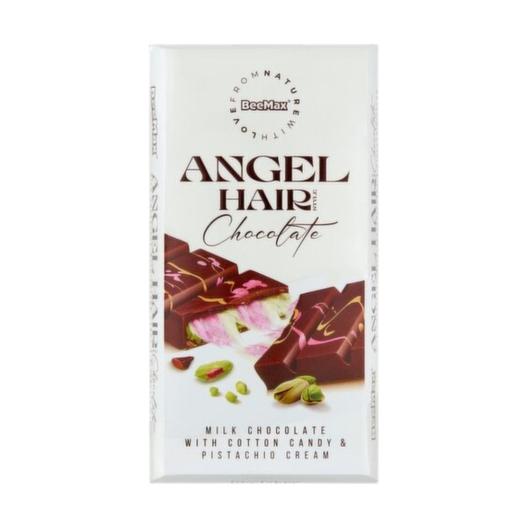 Dubai Angel Hair Chocolate - Milk Chocolate filled with Cotton Candy & Pistachio Cream, 6oz (6 Bars)
