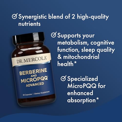 Dr. Mercola Berberine and MircoPQQ Advanced - Offers Metabolic, Mitochondrial, Brain & Immune Support - GMO-Free, Gluten-Free & Soy-Free - 30 Capsules (30 Servings) - Image 6
