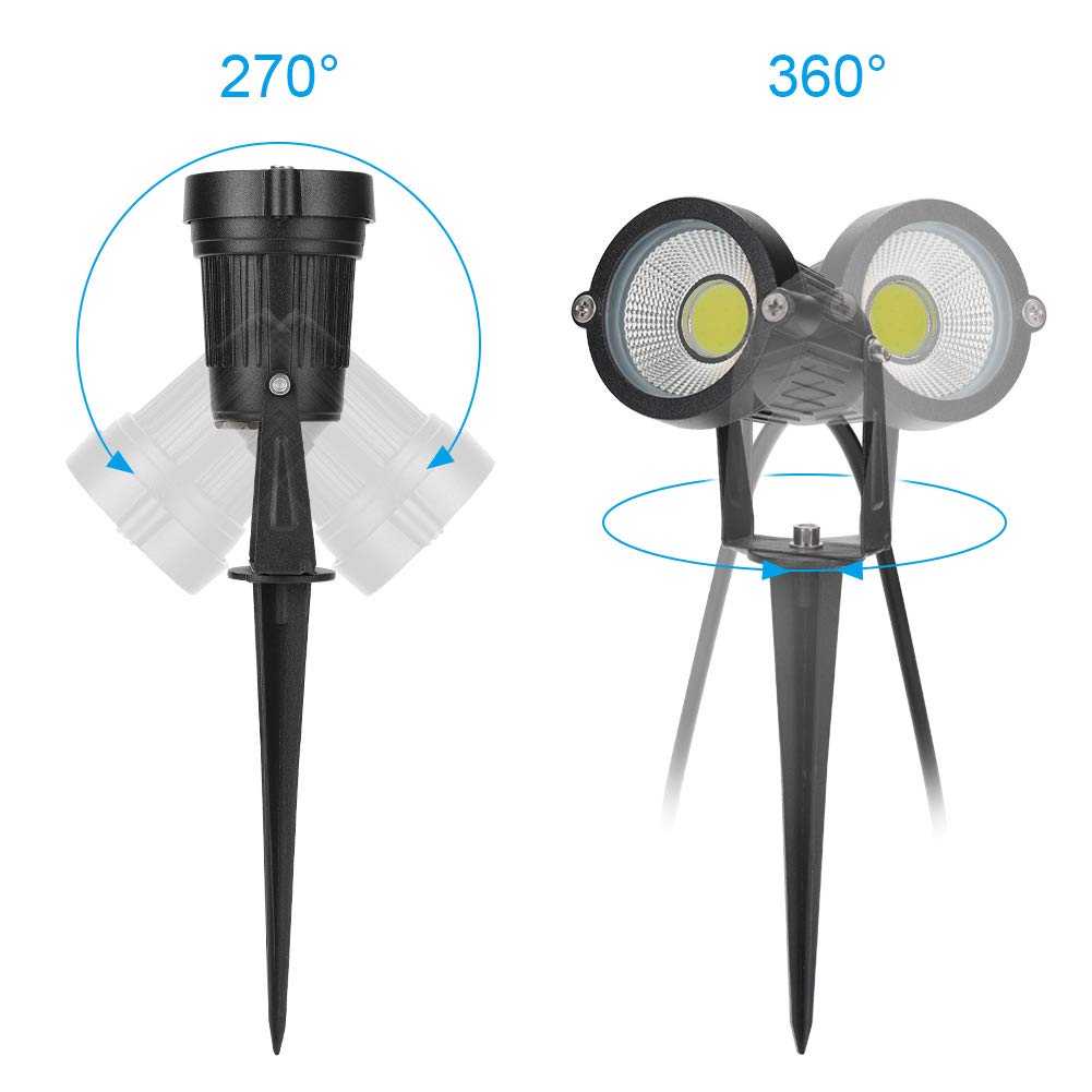 Bloomwin - 4 x reflektor LED COB Outdoor IP65 zimna biel 220 V 5 W avec pikiet