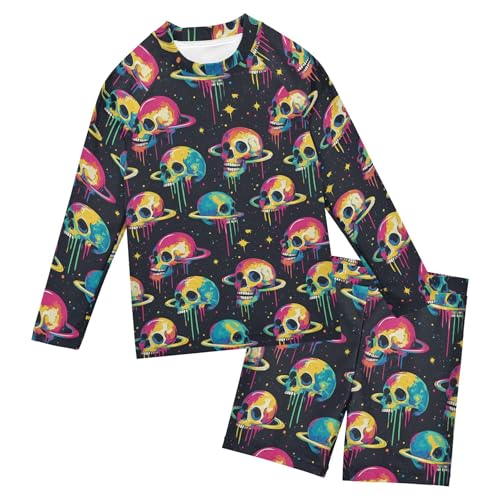 Skull Baby Boys' Toddler Long Sleeved Rashguard Swim Bathing Suit Set B0404364