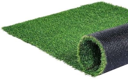 2.5cm Thick Realistic Artificial Grass Turf, Synthetic Lawn Rug with Drainage Holes for Indoor & Outdoor Use, Perfect for Gardens, Balconies, Dog Areas, and More (50x200cm)(120x200cm)