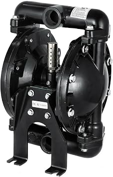 Air Operated Diaphragm Pump, 1" Pneumatic Double Diaphragm Pump 35 GPM 120 PSI for Water and Low Viscosity Oil Transfer