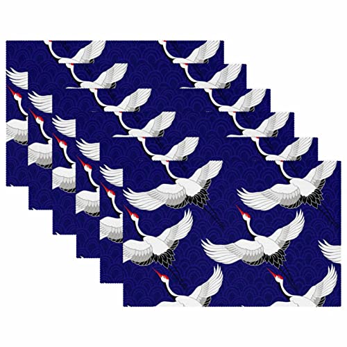 Set de table oiseau antidérapant et résistant à la chaleur lot de 6 - 6