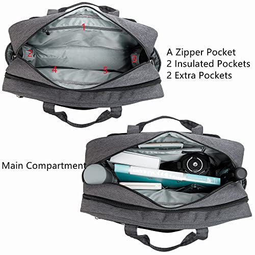 Laptop Tote Bag, Computer Messenger Teacher Bag With 15.7'' Padded Laptop Sleeve Dark Gray #TOP2