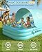 HeySplash Inflatable Pool with Canopy, Swimming Pool for Adults, Large Blow Up Pool Ideal for Family Backyard Garden Party, Outdoor Summer Fun, 102