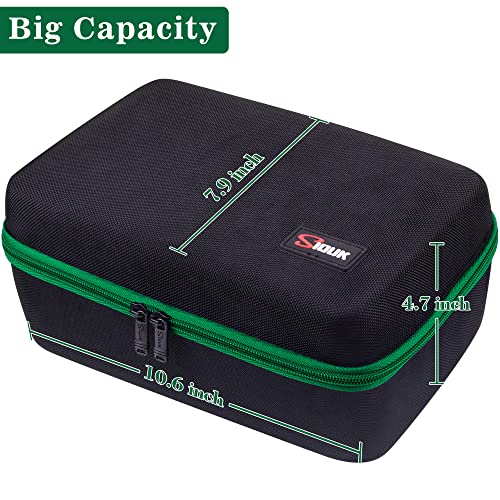 Siquk Dice Storage Case Big Capacity Dice Case Dice Storage Box With Handle And Double Removable Slotted Tray Dice Organizer Case For Dungeons & Dragons And Other Rpg Table Game, Green #TOP2
