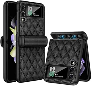 Doeshine for Samsung Z Flip 4 Case, Galaxy Z Flip 4 Case, Semi-Automatic [Hinge Protection] Anti-Fall Protective Premium Leather Wallet Protective Cover for Samsung Galaxy Z Flip 4 (Black)
