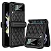 Produktbild Doeshine für Samsung Z Flip 4 Hülle, Galaxy Z Flip 4 Folable Handyhülle, halbautomatisch [Scharnierschutz] Anti-Fall-Schutz Premium Leder Wallet Schutzhülle für Samsung Galaxy Z Flip 4 (Schwarz)
