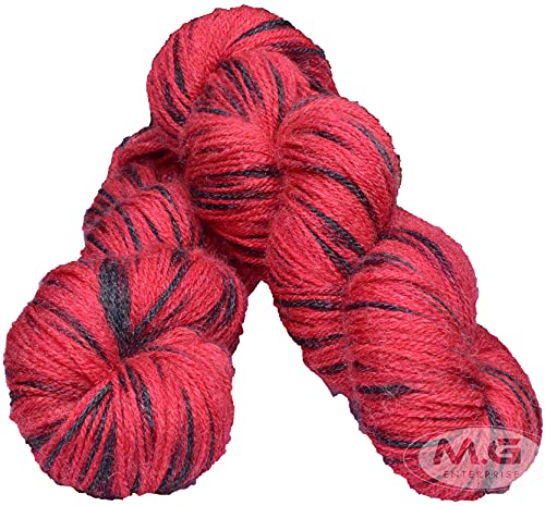 Image of Oswal Redmix (400 gm) Wool Hank Hand Knitting Wool /Art Craft Soft Fingering Crochet Hook Yarn, Needle Knitting Yarn Thread dye SM-Z