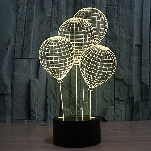 Molly Hieson 3D Balloon Ball Night Light Table Desk Optical Illusion Lamps 7 Color Changing Lights Led Table Lamp Xmas Home Love Birthday Children Kids Decor Toy Gift #TOP2