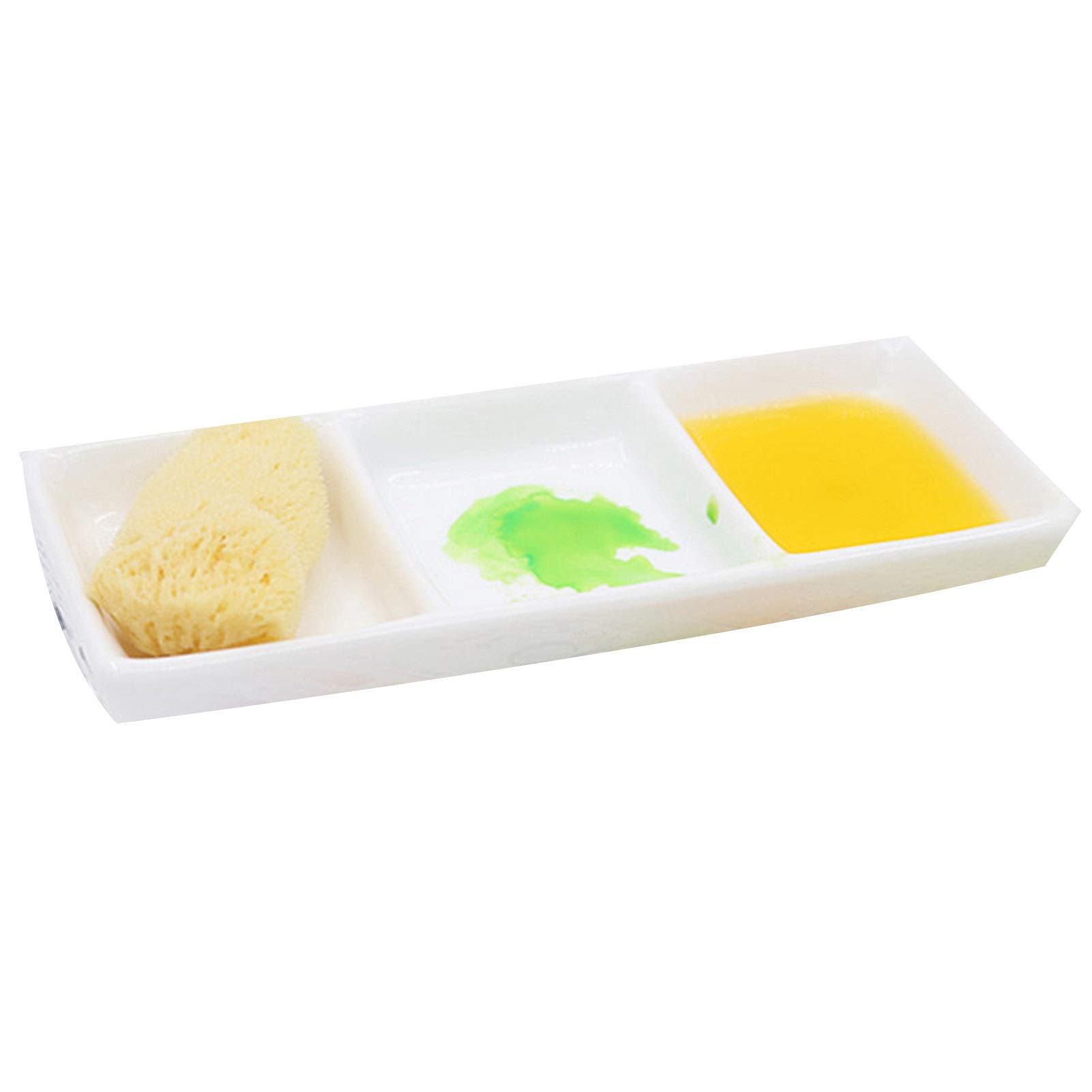 Palette rectangulaire en céramique pour aquarelle, palette de gouache en porcelaine blanche, édition limitée, faite à la main, couleur porcelaine blanche