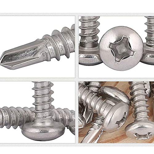 BOZONLI M3.9 Self Drilling Screws Self Tapping Screws for Metal Pan Head Phillips Drill Tail Screws, M3.9×32mm,20 pcs - Image 4