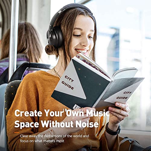 Casque Bluetooth OneOdio A30 Réduction de Bruit Hybride, 45H Autonomie, Hi-Res Audio, Anti Bruit Casque sans Fil Pliables Confortables, HiFi Casque Filaire 3.5 Jack, Micro CVC 8.0 (Noir) - Image 5