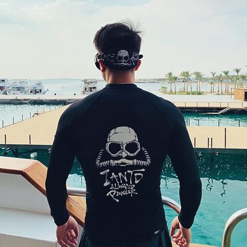 Autokola Scuba Diving Mask Strap Cover With Hook And Loop Fastener Neoprene Wrapper For Dive Snorkel Velcro Closure Two Side Patters Flag Ccr Patterns, Black, 7.5”/19Cm (Long) X 3.5”/9Cm (Wide) #TOP3