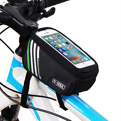 Bolsas Bicicleta Cuadro, Suvi Impermeable Bolsas de Bicicleta Manillar para Ciclista Ciclismo, bolsa de bici de montaña con Ventana para Pantalla Táctil para Móvil Inferior de hasta 6.5 Inches