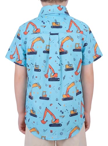 Image of Boys Hawaiian Button Down Shirt, Pure Combed Cotton Short Sleeve Size 3-15Y | Pure Combed Cotton, Smooth 60s yarn, Tagless Label, Pilling-Resistant, Shrink-Resistant, Fade-Resistant, Machine Washable