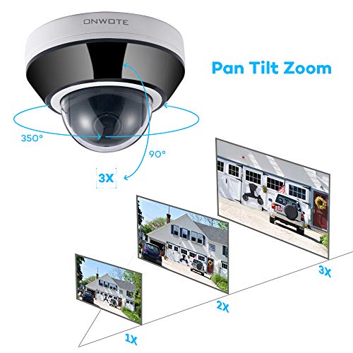 [Newest] ONWOTE 5MP PTZ PoE IP Security Camera Outdoor with Audio, 350° Pan 90° Tilt 3X Optical Zoom, 2.8-8mm Motorized Lens, 2592 1944 Megapixels, Add on Cam to ONWOTE PoE NVR - Thumbnail 4