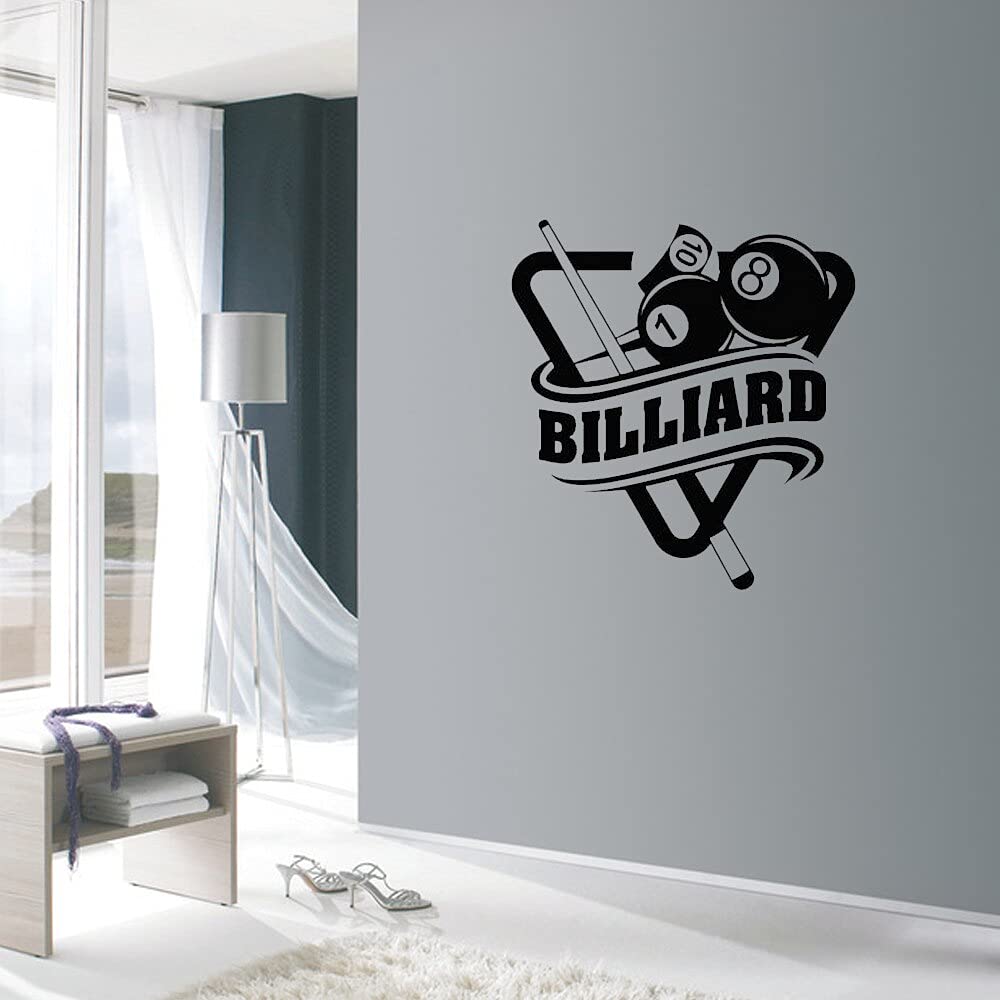 Zdklfm69 Wall Decals Wall Sticker Billiard Interior Decor For Play Room Poolroom Room Art Stickers Mural Vinyl 76X81cm