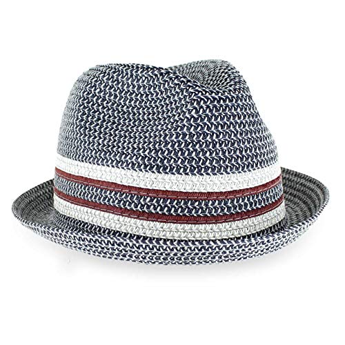 Image of Belfry Men /Women Summer Straw Pork Pie Trilby Fedora Hat in Blue, Tan, Black