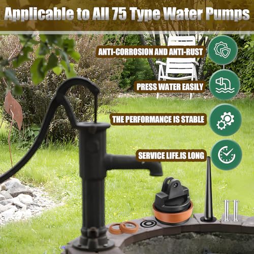 YUJUVI Ersatzkolben für Schwengelpumpen Typ 75 mit Nasenstechventil Bolzen Satz Kolben Komplett für Wasserpumpen Typ 75 mit Zusätzlichem Dichtungsring komplett Gartenpumpe Handschwengelpumpe Handpumpe