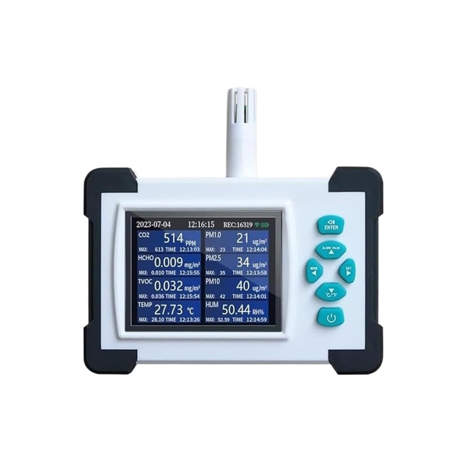 Qlnzagvfrde T7-700Pro Air Quality Monitor, Air Quality Monitor, Gas Analyzer Co2 Air Monitor Multifunctional Gas Detector(T7-700Pro)