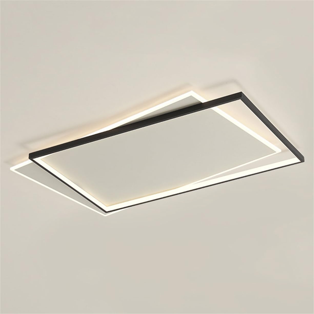 JXYDJH Flush Mount 36W Gold LED Fixtures with Acrylic Metal Lamp Shade Dimmable 3CCT - Unique Ring Design Entryway Ceiling Lights for Dining Room Bedroom Hallways - Matte Black Ceiling Lamp