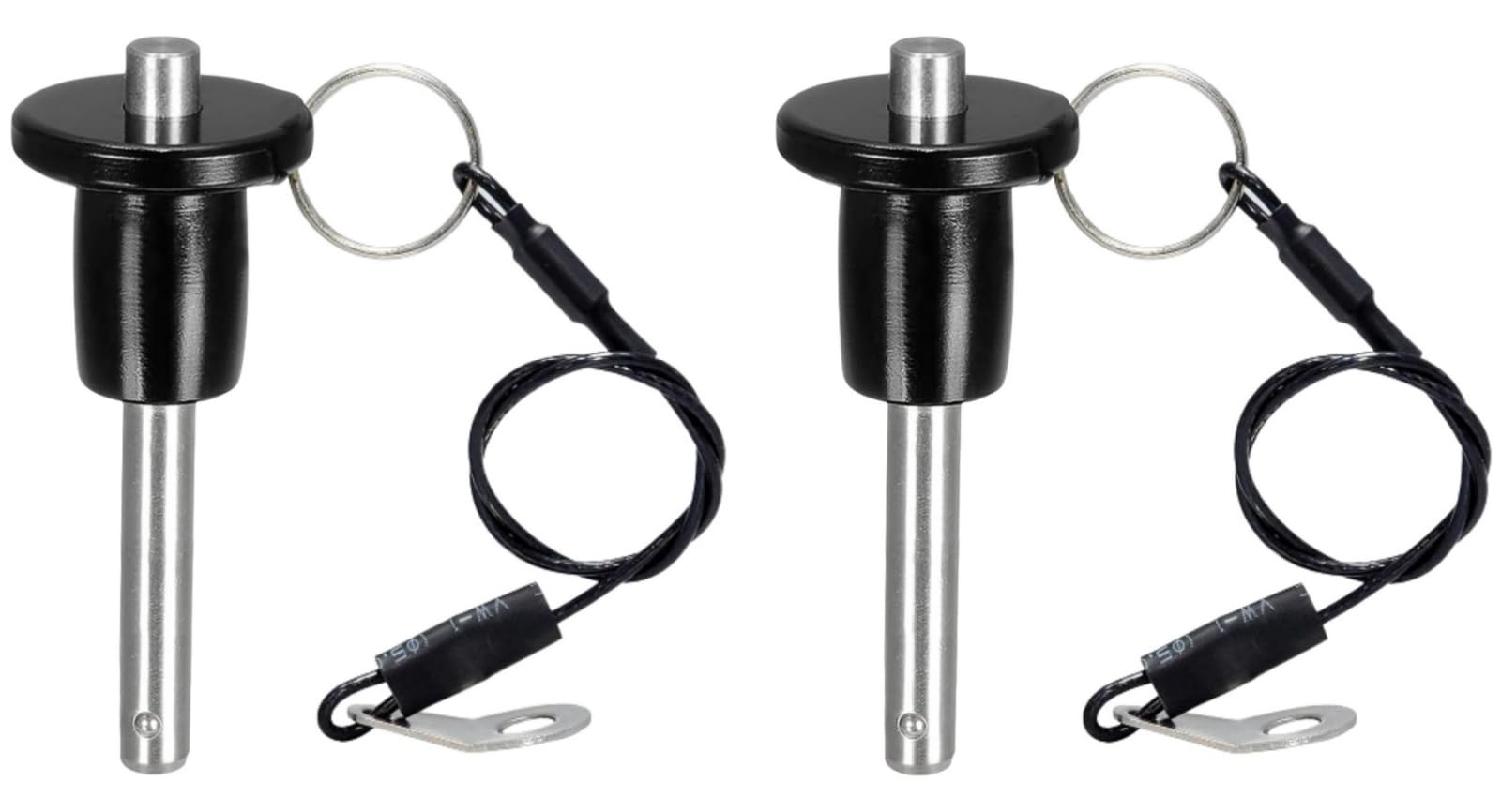 2pcs Ball Locking Pin, 304 Stainless Steel Push-Button Quick Release Pin Quick Release Fastening Locating Safety Pins with Lanyard Cable (10X80mm)