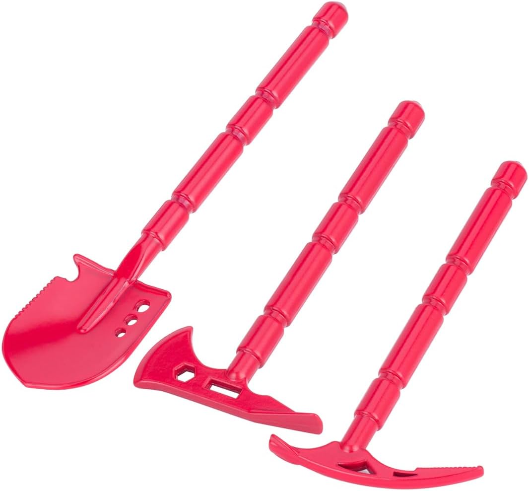 3Pcs RC Metal Mini Shovel & Axe & Pickaxe Tools Sets Simulation Decorative Accessories for 1/10 Traxxas TRX4 Axial SCX10 ii Redcat Gen7 Gen8 RC Crawler Car (Black)