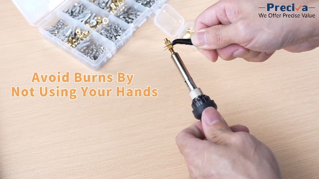 Image of Preciva Threaded Inserts Set, 716Pcs Heat Set Inserts Nuts Bolts with M2 M3 M4 M5 M6 Insert-Tip, 60W Soldering Iron and Holder, for 3D Printer Parts or Plastic Parts